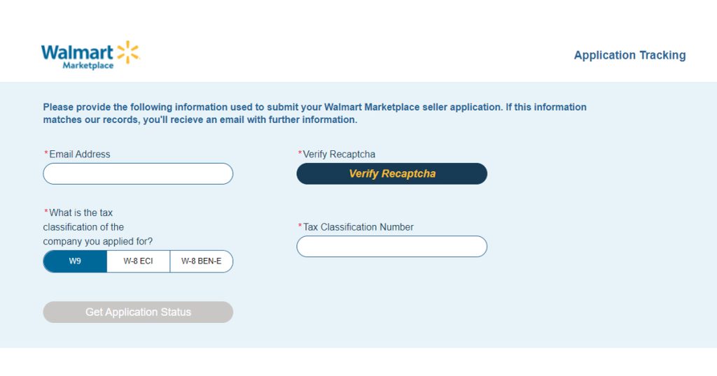 Walmart marketplace application status check